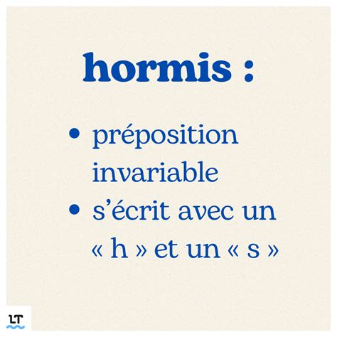 hors mis ou hormis|Hormis ou hormi